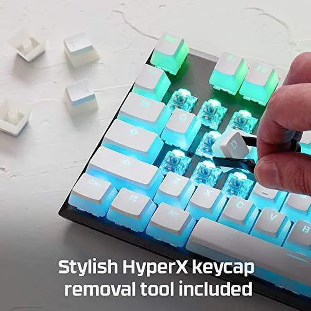 Alt view image 6 of 7 - HyperX Double Shot Pbt Keycaps - 104 Mechanical Keycap Set - White Pudding - Durable - Mechanical Keyboard Compatible - OEM Profile - 2 Year Warranty (HX-Kbkc4)