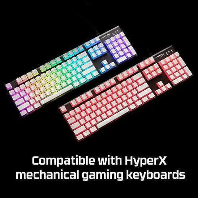 Alt view image 5 of 7 - HyperX Double Shot Pbt Keycaps - 104 Mechanical Keycap Set - White Pudding - Durable - Mechanical Keyboard Compatible - OEM Profile - 2 Year Warranty (HX-Kbkc4)