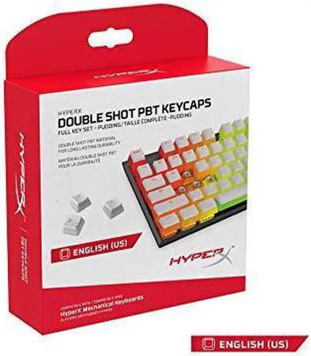 Main image of HyperX Double Shot Pbt Keycaps - 104 Mechanical Keycap Set - White Pudding - Durable - Mechanical Keyboard Compatible - OEM Profile - 2 Year Warranty (HX-Kbkc4)