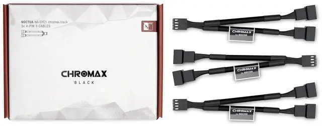 Main image of Noctua NA-SYC1 chromax.black, 4 Pin Y-Cables for PC Fans (Black)