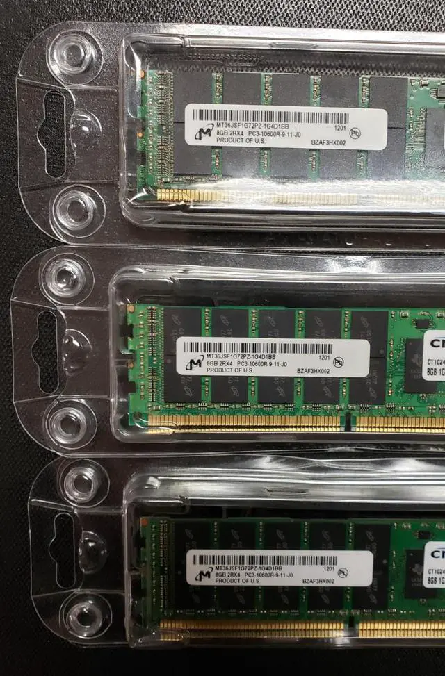 Main image of MT36JSF1G72PZ.1G4D1 8GB 1333MHZ MICRON  RDIMM  1.35V 2RX4 PC3L-10600R-9-11-J0  36 CHIP SERVER MEMORY MODULE..