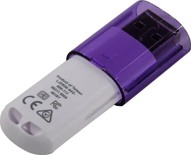 Alt view image 2 of 2 - Purple Lexar Jumpdrive S50 64GB Portable USB 2.0 Flash Drive LJDS50-64G-000-113- with LED indicator WHITE PURPLE