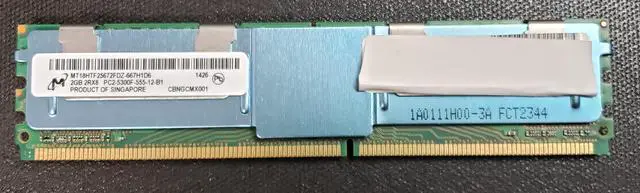 Main image of MT18HTF25672FDZ-667H1D6  Micron 2GB PC2-5300 DDR2-667MHz ECC Fully Buffered CL5 240-Pin DIMM Dual Rank Memory Module