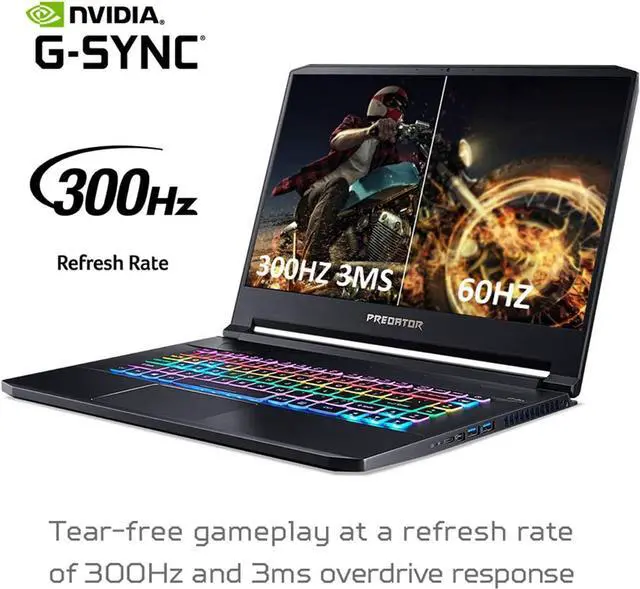 Alt view image 3 of 6 - Newest Acer Predator Triton 500 15.6" FHD IPS 300Hz Gaming Laptop, Intel Core i7-10750H, 16GB RAM, 1TB PCIe SSD, NVIDIA GeForce RTX 2070 Max-Q, RGB Backlit Keyboard, Windows 10 Pro, Black