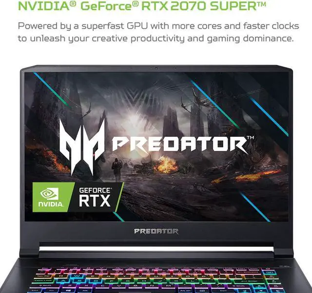 Alt view image 2 of 6 - Newest Acer Predator Triton 500 15.6" FHD IPS 300Hz Gaming Laptop, Intel Core i7-10750H, 16GB RAM, 1TB PCIe SSD, NVIDIA GeForce RTX 2070 Max-Q, RGB Backlit Keyboard, Windows 10 Pro, Black