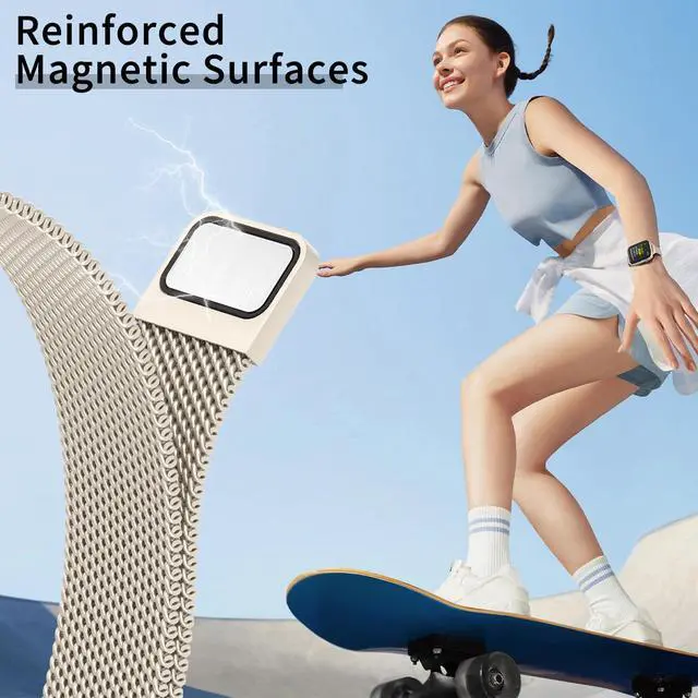 Alt view image 3 of 7 - MARGE PLUS Slim Milanese Magnetic Loop Compatible with Apple Watch Bands