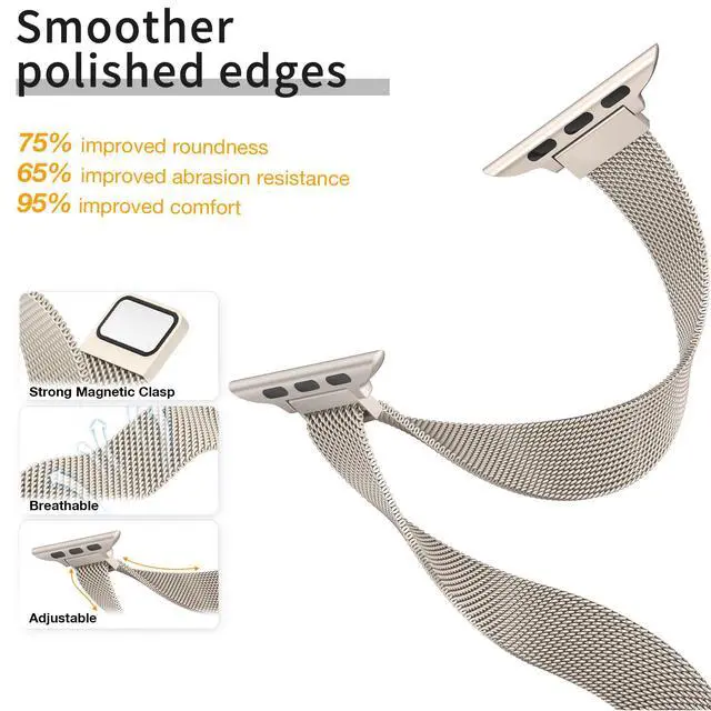 Alt view image 4 of 7 - MARGE PLUS Slim Milanese Magnetic Loop Compatible with Apple Watch Bands