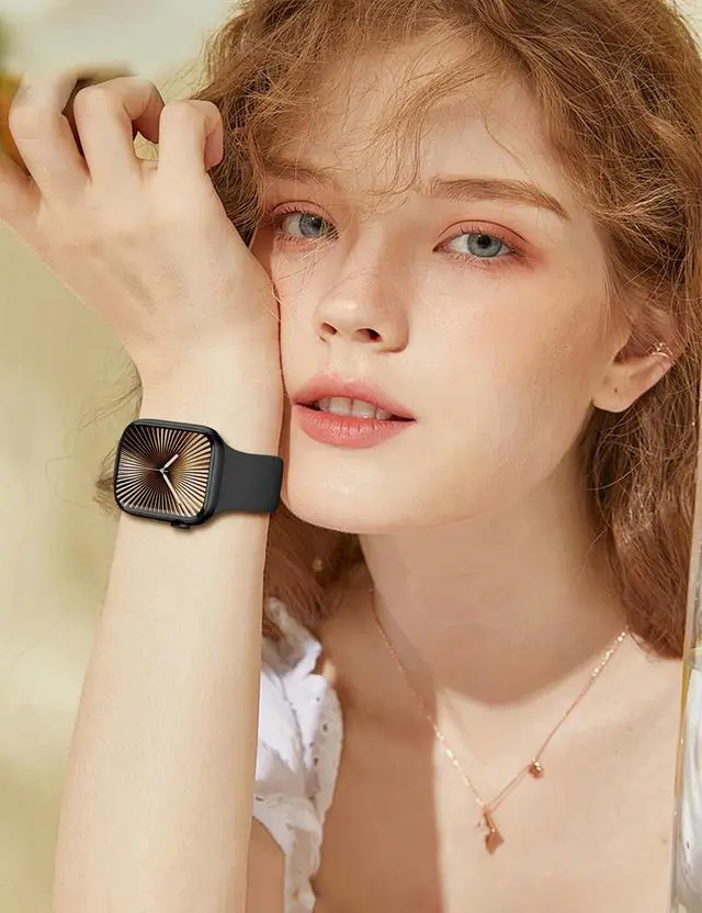 Alt view image 5 of 7 - Sport Silicone Band Compatible with Apple Watch Bands 40mm 38mm 41mm 44mm 45mm 42mm 49mm Women Men,Soft Wristband Waterproof Replacement Sport Strap for iWatch Bands Series 9 8 7 6 5 4 3 2 1 SE Ultra