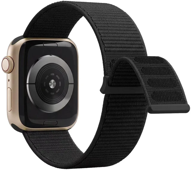 Alt view image 2 of 7 - Bifeiyo Compatible with Apple Watch Bands Women Men 46MM 45MM 44MM 42MM 41MM 40MM 38MM,Nylon Sport Loop Strap for iWatch Series 10 9 8 7 6 5 4 3 2 1 SE Ultra(44/45/46/49/S3-42mm,Black)