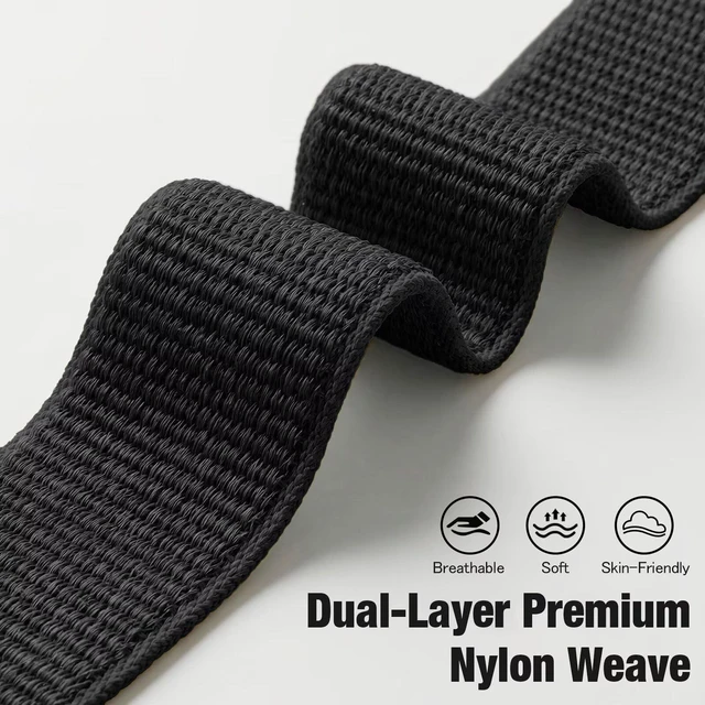 Alt view image 3 of 7 - Bifeiyo Compatible with Apple Watch Bands Women Men 46MM 45MM 44MM 42MM 41MM 40MM 38MM,Nylon Sport Loop Strap for iWatch Series 10 9 8 7 6 5 4 3 2 1 SE Ultra(44/45/46/49/S3-42mm,Black)