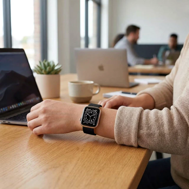 Alt view image 6 of 7 - Bifeiyo Compatible with Apple Watch Bands Women Men 46MM 45MM 44MM 42MM 41MM 40MM 38MM,Nylon Sport Loop Strap for iWatch Series 10 9 8 7 6 5 4 3 2 1 SE Ultra(44/45/46/49/S3-42mm,Black)