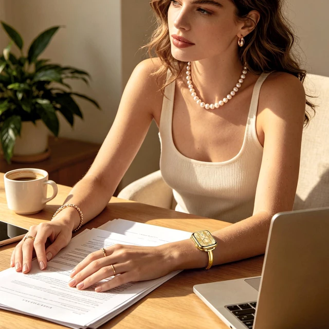 Alt view image 5 of 6 - Slim Gold Bracelet Apple Watch Bands for Women(No Case) 38mm 40mm 41mm 42mm, 0.3 Inch Width Stainless Steel Thin Dressy Metal Band Elegant Luxury Strap,38mm/40mm/41mm/42mm Gold (Series 11 10)