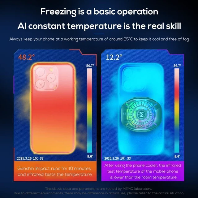 Alt view image 2 of 5 - New CX10 Semiconductor Phone Cooler with RGB Lights Magnetic Clip on Ice-Freezing Strong Cooling for Gaming & Live Streaming