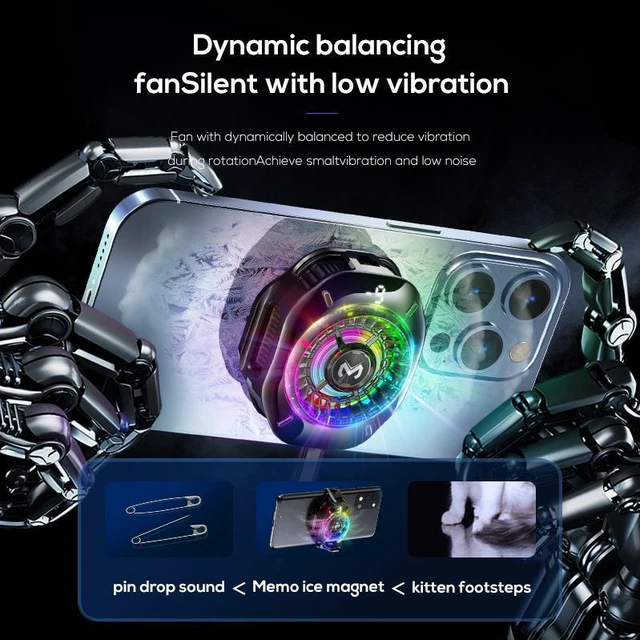 Alt view image 3 of 5 - New CX10 Semiconductor Phone Cooler with RGB Lights Magnetic Clip on Ice-Freezing Strong Cooling for Gaming & Live Streaming