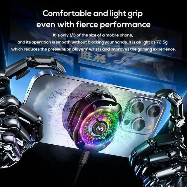 Alt view image 4 of 5 - New CX10 Semiconductor Phone Cooler with RGB Lights Magnetic Clip on Ice-Freezing Strong Cooling for Gaming & Live Streaming