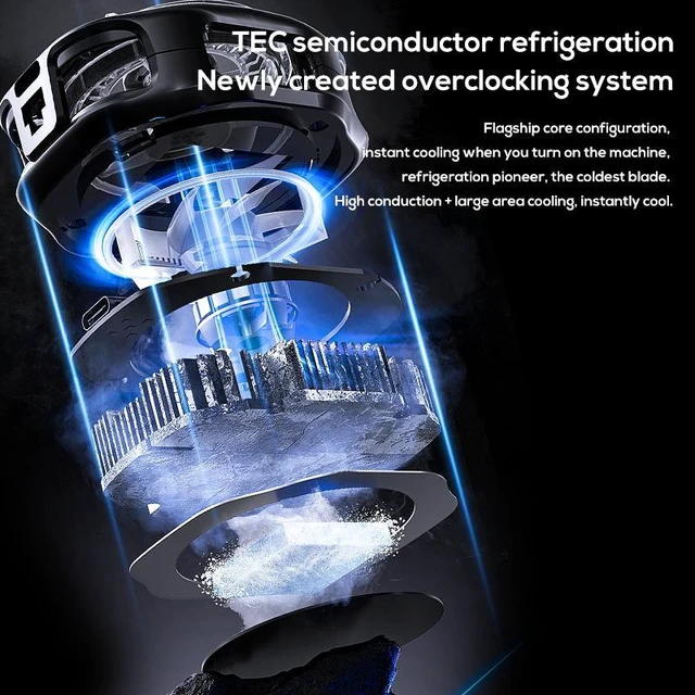 Alt view image 5 of 5 - New CX10 Semiconductor Phone Cooler with RGB Lights Magnetic Clip on Ice-Freezing Strong Cooling for Gaming & Live Streaming