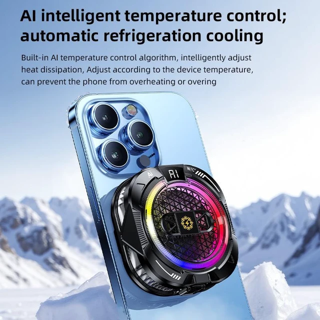 Alt view image 3 of 6 - 2-in-1 Magnetic & Clip-On Phone Cooler Semiconductor-Powered Gaming Cell Phone Cooling Fan Radiator for iPhone/Android/iPad/Tablet Ideal for Gaming, Video Calls, Live Broadcasting,white TH19