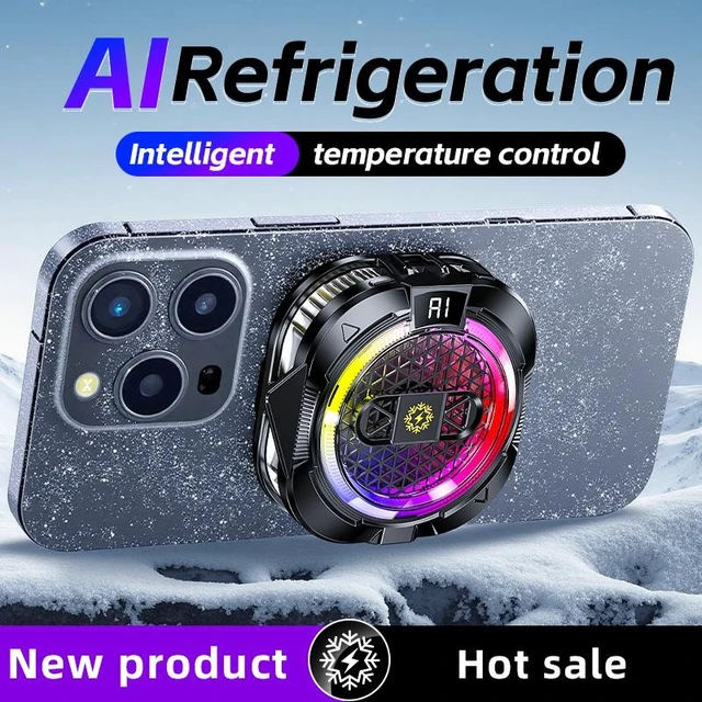 Alt view image 2 of 6 - 2-in-1 Magnetic & Clip-On Phone Cooler Semiconductor-Powered Gaming Cell Phone Cooling Fan Radiator for iPhone/Android/iPad/Tablet Ideal for Gaming, Video Calls, Live Broadcasting,white TH19