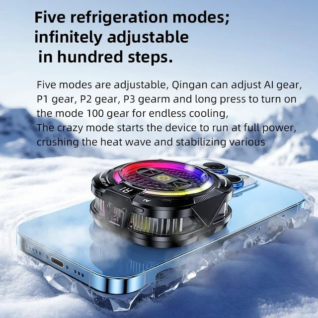 Alt view image 4 of 6 - 2-in-1 Magnetic & Clip-On Phone Cooler Semiconductor-Powered Gaming Cell Phone Cooling Fan Radiator for iPhone/Android/iPad/Tablet Ideal for Gaming, Video Calls, Live Broadcasting,white TH19