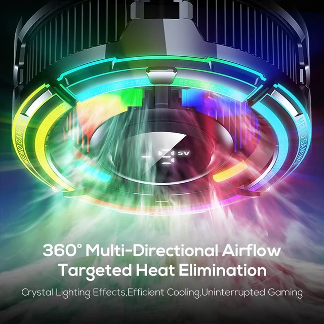 Alt view image 2 of 7 - Phone Cooler Compatible with Most Smartphones RGB Light and 3 Cooling Modes CXX15