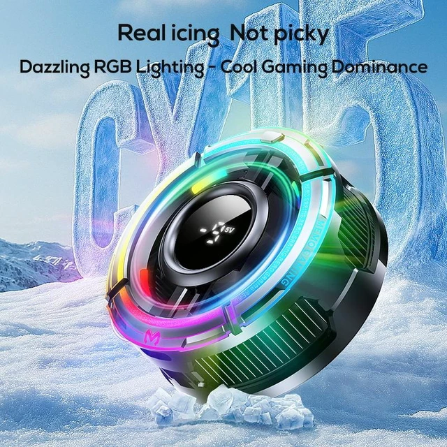 Alt view image 3 of 7 - Phone Cooler Compatible with Most Smartphones RGB Light and 3 Cooling Modes CXX15