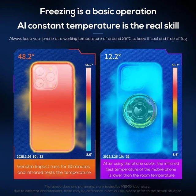 Alt view image 5 of 7 - Phone Cooler Compatible with Most Smartphones RGB Light and 3 Cooling Modes CXX15