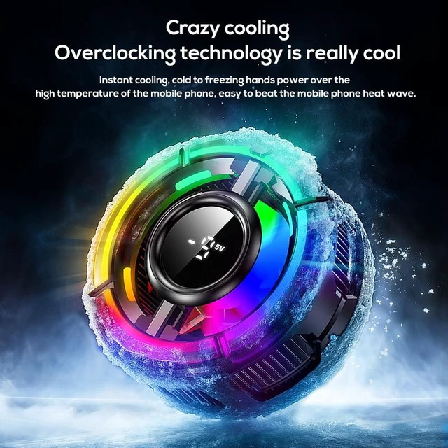 Alt view image 6 of 7 - Phone Cooler Compatible with Most Smartphones RGB Light and 3 Cooling Modes CXX15