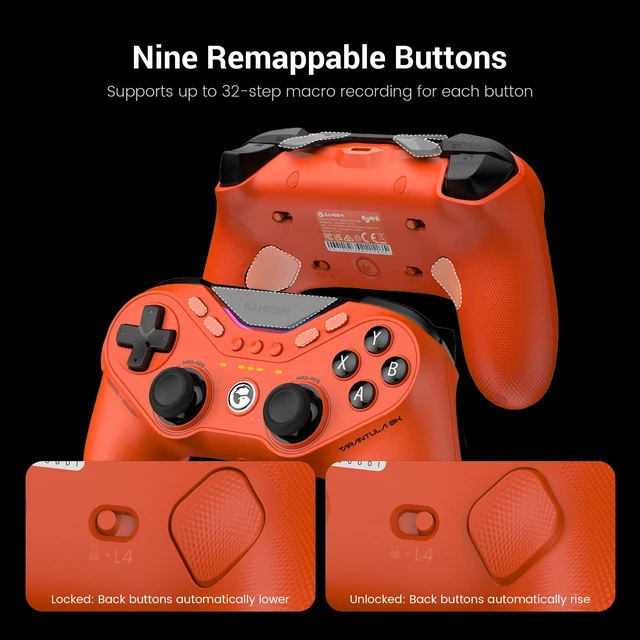 Alt view image 6 of 7 - GameSir Tarantula 8K PC Wired Esports Controller for Windows | 8000hz Polling Rate, Gen-2 TMR Sticks, Hall Effect Triggers, 9 Remappable Macro Buttons, Six-Axis Gyroscope, RGB Lighting