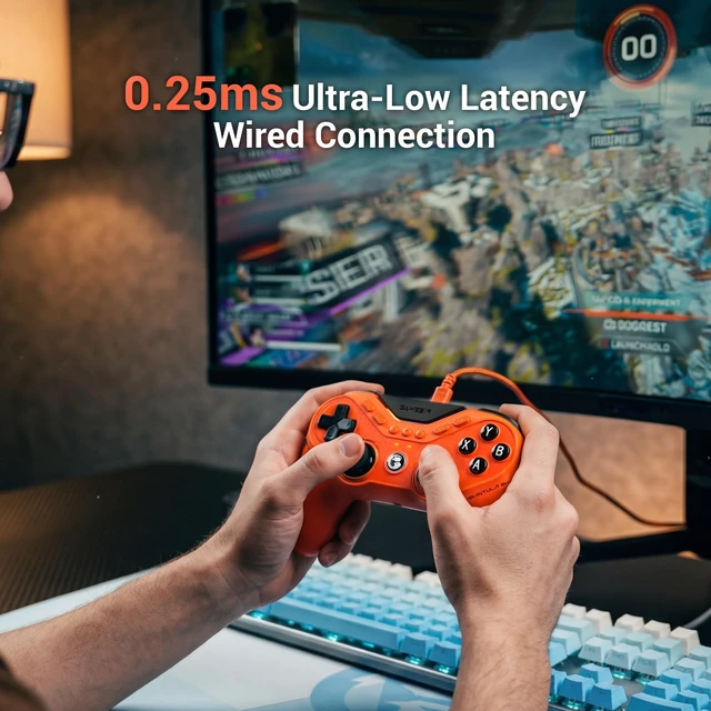 Alt view image 4 of 7 - GameSir Tarantula 8K PC Wired Esports Controller for Windows | 8000hz Polling Rate, Gen-2 TMR Sticks, Hall Effect Triggers, 9 Remappable Macro Buttons, Six-Axis Gyroscope, RGB Lighting