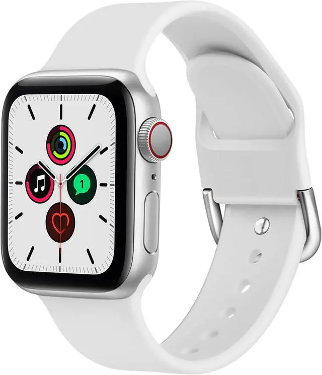 Alt view image 4 of 7 - Suitable for Apple Watch 1/2/3/4/5/6 Generation Model Size 38MM / 40MM / 41MM Universal White Couples Watch Chain 44mm White