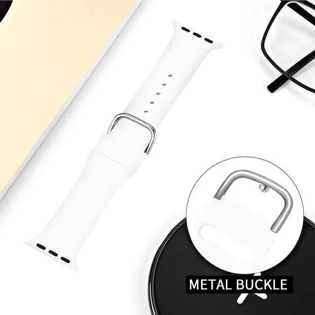 Alt view image 6 of 7 - Suitable for Apple Watch 1/2/3/4/5/6 Generation Model Size 38MM / 40MM / 41MM Universal White Couples Watch Chain 44mm White