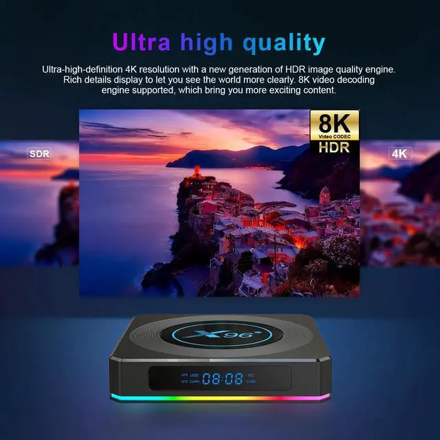 Alt view image 5 of 7 - New X96 X4 Amlogic S905X4 Smart TV Box Android 11.0 4GB 64GB 1000M BT4.1 4K Media Player Set top box 4GB 32GB VS X96 MAX+