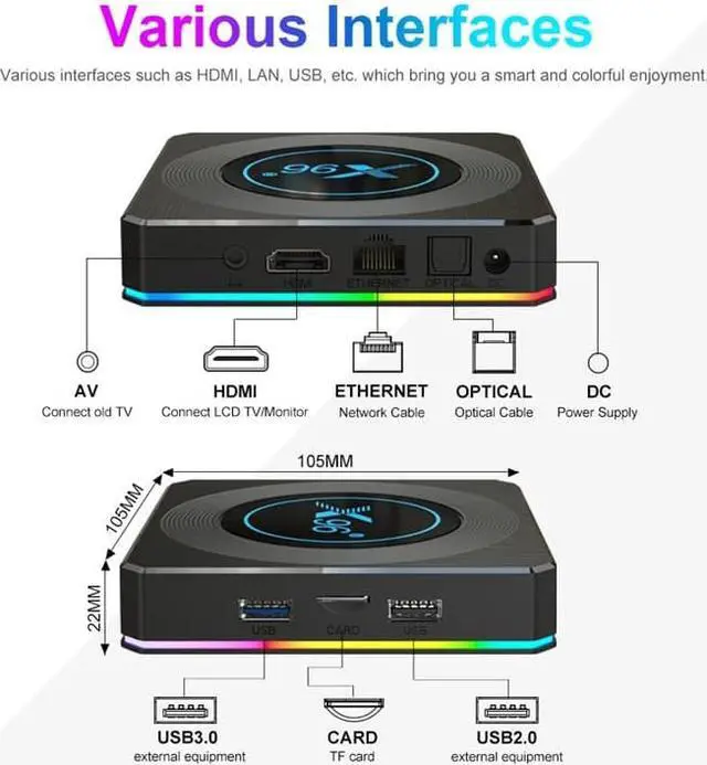 Alt view image 7 of 7 - New X96 X4 Amlogic S905X4 Smart TV Box Android 11.0 4GB 64GB 1000M BT4.1 4K Media Player Set top box 4GB 32GB VS X96 MAX+