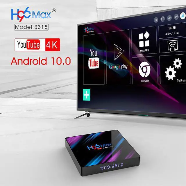 Alt view image 2 of 7 - Smart TV Box Android 11 H96 Max RK3318 4GB  32GB USB3.0 1080P H.265 60fps Google Voice Assitant Youtube 4K Smart TVbox H96MAX