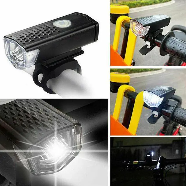 Alt view image 5 of 6 - 2Pcs/Set USB Rechargeable LED Bicycle Headlight Bike Front  Rear Lamp Cycling