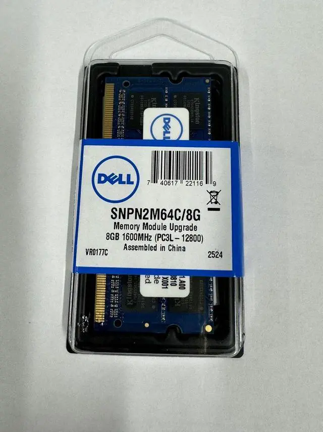 Main image of Dell SNPN2M64C/8G Dell 8GB DDR3 SDRAM Memory Module - 8 GB (1 x 8 GB) - DDR3 SDRAM - 1600 MHz DDR3-1600/PC3-12800 - 1.35 V - Non-ECC - Unbuffered - 204-pin - SoDIMM