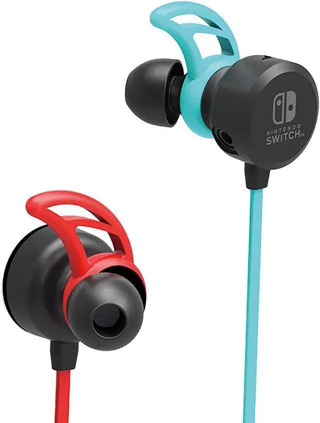 Alt view image 3 of 8 - HORI Nintendo Switch Gaming Earbuds Pro with Mixer - Red/Blue