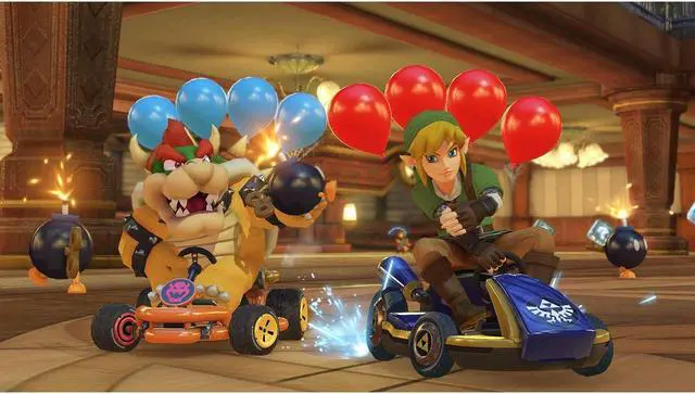 Alt view image 5 of 5 - Nintendo Switch with Mario Kart 8 Deluxe Console Bundle - Neon Blue/Red