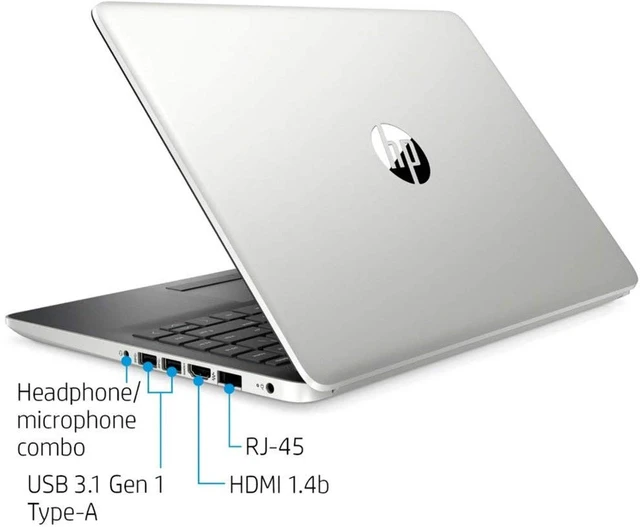Alt view image 2 of 4 - HP Premium 14-inch Micro-Edge Laptop Computer, AMD A9-9425 3.1GHz Processor, 4GB DDR4 RAM, 128GB PCI-e Solid State Drive, USB Type-C, Bluetooth,WiFi, HDMI, Webcam, Windows 10