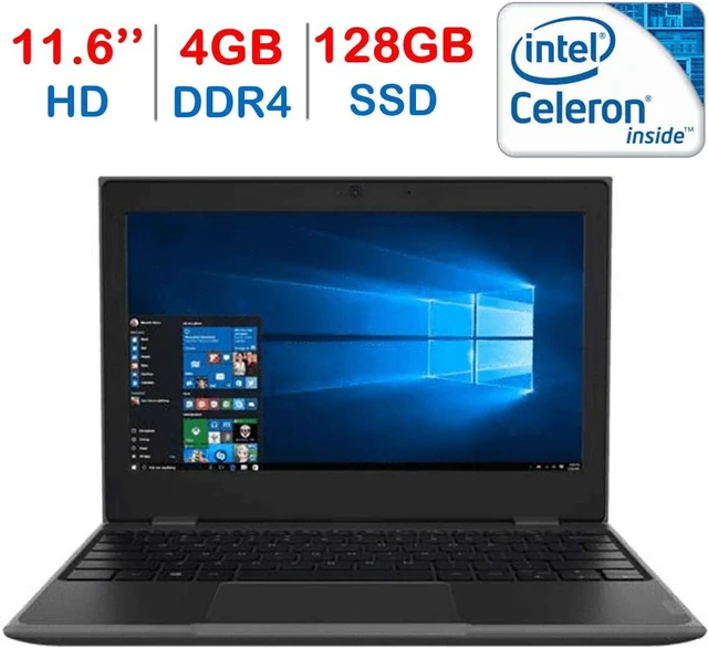 Lenovo 11.6" HD LED Anti-Glare HD Education Laptop, Intel Celeron N3450 Dual-Core up to 2.2GHz, 4GB DDR4, 128GB SSD, WiFi, Bluetooth, HDMI, HD Webcam, Windows 10 Professional w/ Mazery Mousepad