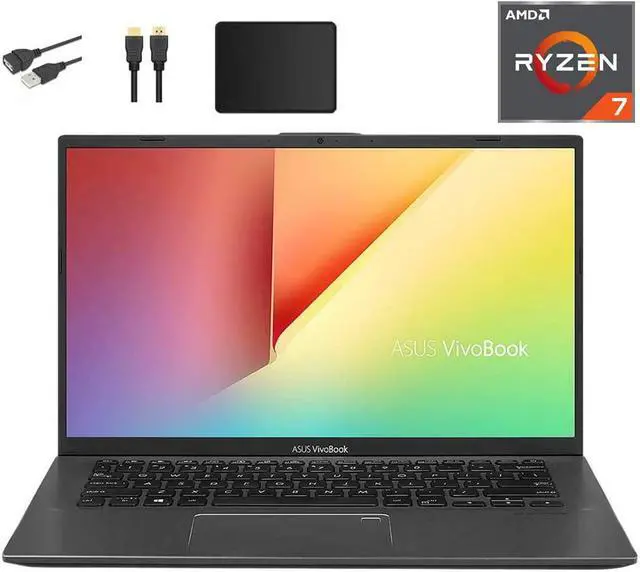Alt view image 2 of 6 - Newest ASUS VivoBook 14-inch FHD 1080p Laptop PC, AMD Ryzen 7 3700U, 12GB DDR4, 512GB PCIe SSD, Fingerprint Reader, Backlit Keyboard, AMD Radeon RX Vega 10 Graphics, W10 Home w/Mazery Accessories