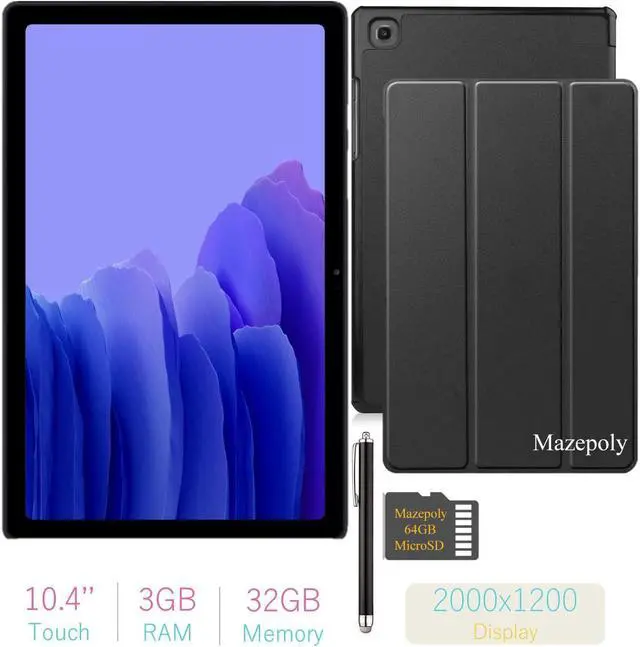 Main image of 2020 Samsung Galaxy Tab A7 10.4’’ (2000x1200) TFT Display Wi-Fi Tablet Bundle, Qualcomm Snapdragon 662, 3GB RAM, Bluetooth, Dolby Atmos Audio, Android 10 OS w/Mazepoly Accessories (32GB, Gray)