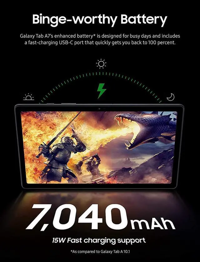 Alt view image 6 of 7 - 2021 Samsung Galaxy Tab A7 10.4''  Inch 64 GB Wi-Fi Android 10 Touchscreen International Tablet (Gray) Bundle – Mazepoly Trifold Hard Shell Case and 64GB Memory Card