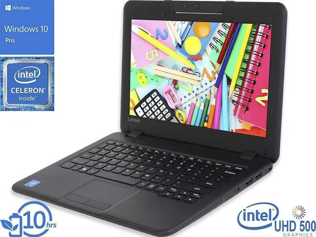 Alt view image 3 of 5 - Newest Lenovo 11.6-inch 100e HD LED Display Laptop PC, Intel Quad Core Celeron N3450 up to 2.2GHz Processor, 4GB DDR4, 128GB SSD, Bluetooth, HDMI, Windows 10 Pro w/ Mazepoly Accessories