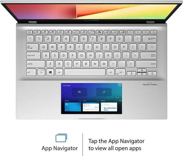 Alt view image 4 of 7 - Asus Vivobook S14 14” FHD 1080p Display Laptop PC, Intel Core i7-8565U Up to 4.6GHz Processor, 8GB RAM, 512GB PCIe NVME SSD, Face Login w/ IR Camera, ScreenPad 2.0, Backlit Keyboard, Windows 10 Home