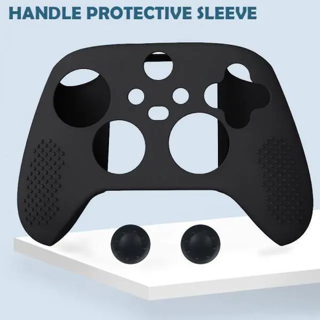 Alt view image 2 of 3 - Mazepoly Silicone Cover Case with 2 Thumb Grip Caps for XBOX Series X/S Controller, Black