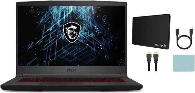 Main image of MSI GF65 Gaming 15.6'' FHD Gaming Laptop PC, Intel i5-10500H 2.5GHz, 8GB DDR4, 512GB PCIe SSD, Dedicated NVIDIA GeForce RTX3060, Backlit Keyboard, Windows 10 Home with Mazepoly Accessories