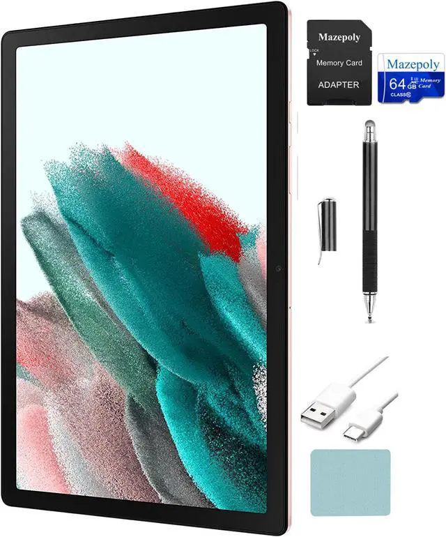 Main image of Samsung Electronics Galaxy Tab A8 Android Tablet, 10.5'' LCD Screen, 64GB Storage, Pink Gold with Mazepoly Accessories