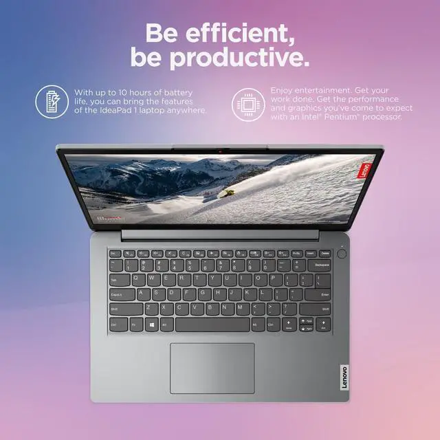 Alt view image 5 of 7 - Lenovo Ideapad 1i, 14.0" Laptop, Intel Pentium N5030, 4GB RAM, 128GB eMMC Storage, Cloud Grey, Windows 11 in S Mode, with Mazepoly Accessories