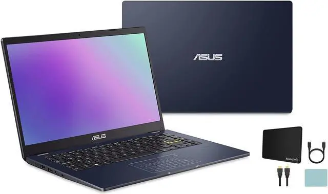Main image of ASUS 14" FHD PC Laptops, Intel Celeron N4020, 4GB RAM, 128GB, NumberPad, 1 Year Microsoft 365, Windows 11 Home in S Mode, Star Black + Mazepoly Accessories